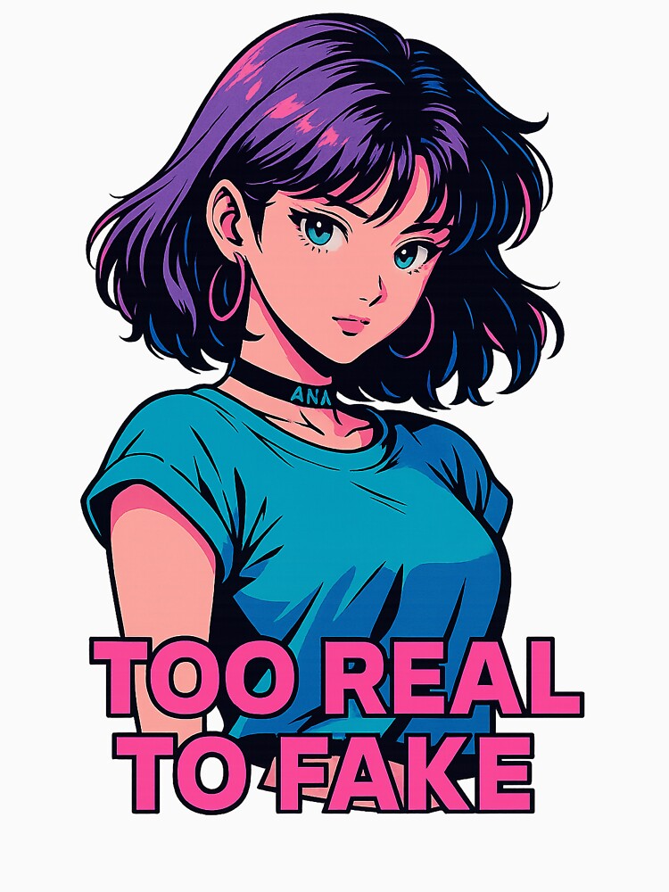 Vaporwave Anime Girl – 90s Retro Manga Style Portrait by Rushurban