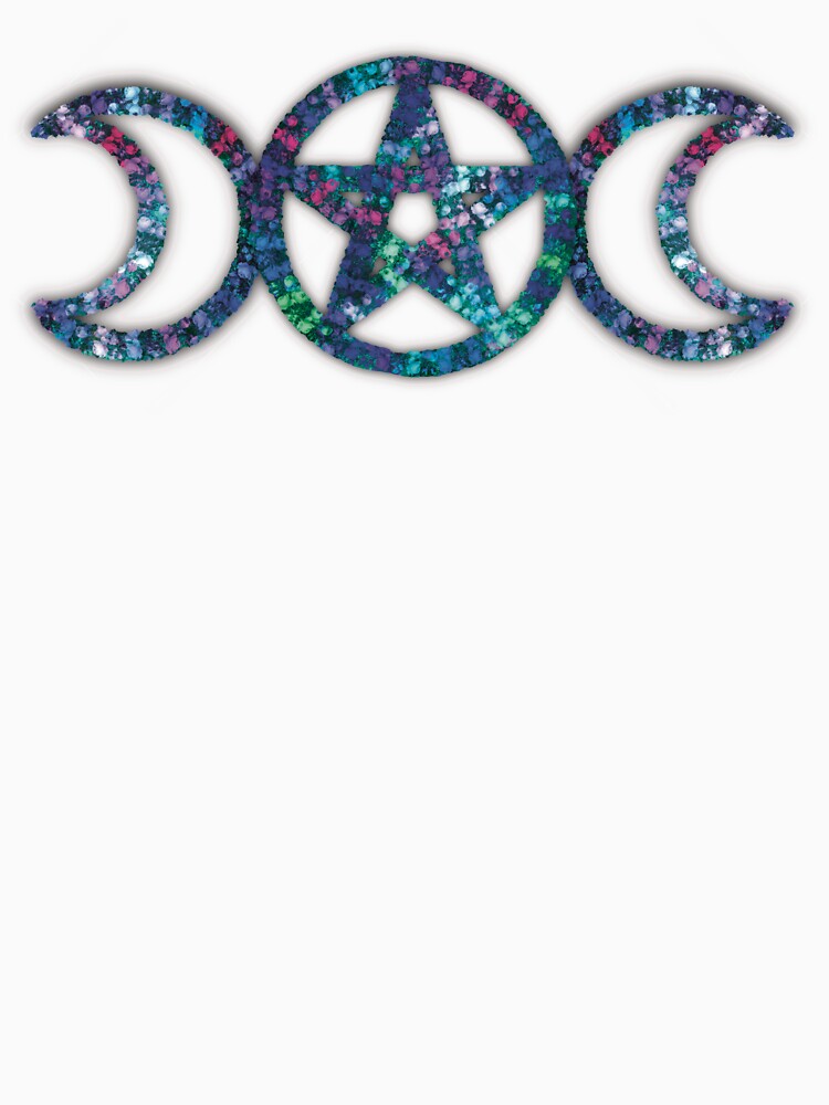 Floral Triple Moon Pentacle by LadyWolf-Art