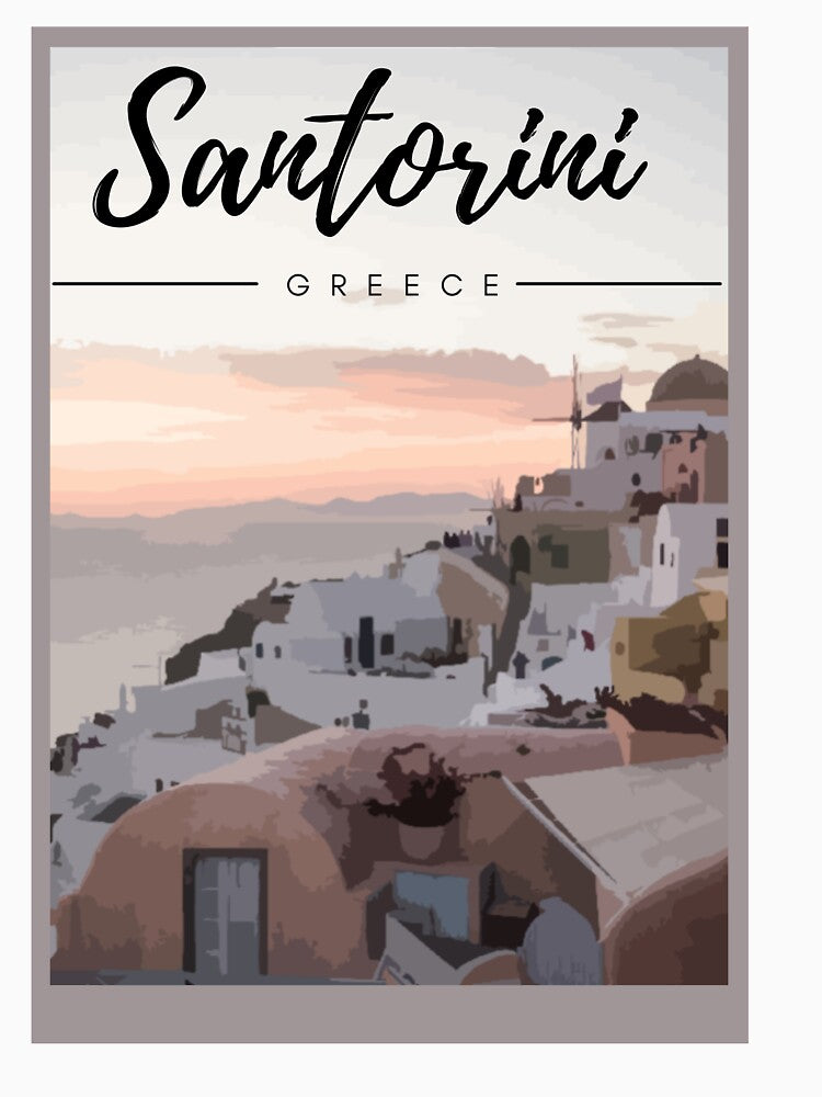 Santorini Greece - T-shirts, Hoodies and Sweatshirts by TripsandPrints