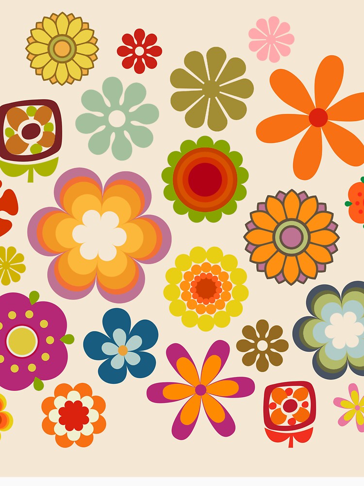Groovy Retro Rainbow Flowers by newburyboutique