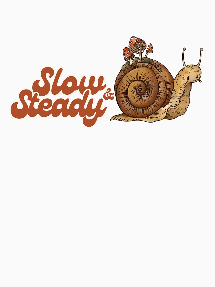 Slow and Steady Snail & Mushroom Sticker | Cute Nature Sticker | Relaxed Snail Design | Woodland Aesthetic | Whimsical Animal Stickers | Slow Living Art by ehmehli