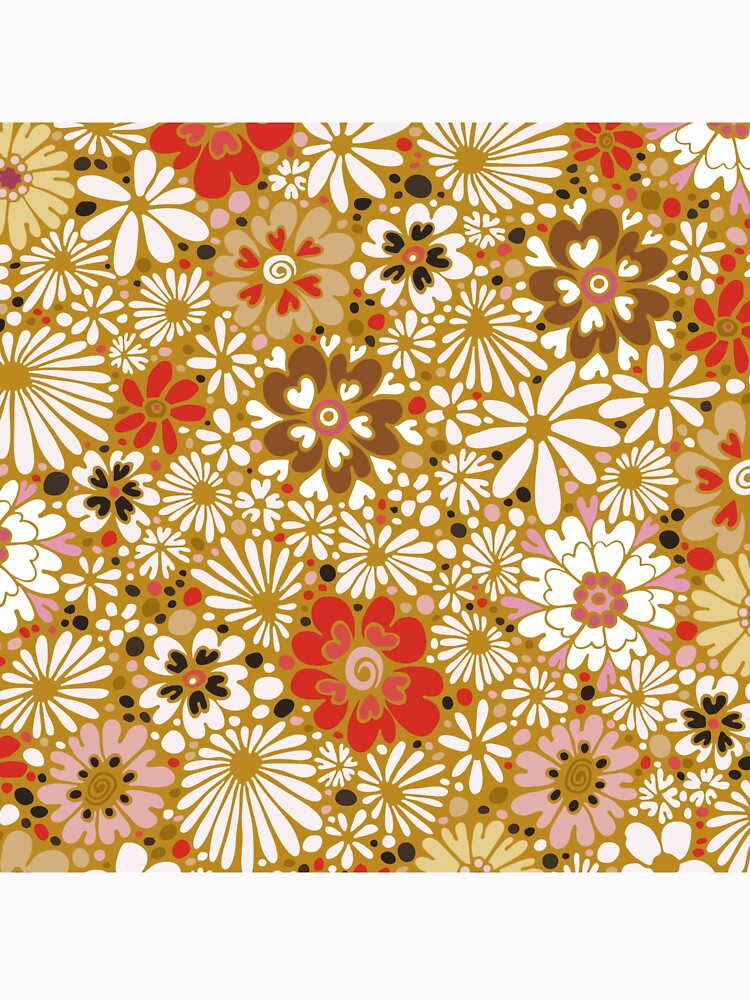 Retro floral pattern 70s groovy by ReneMagritteArt