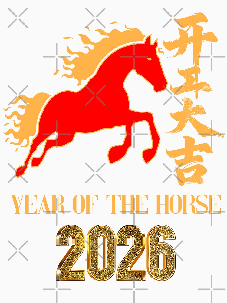 Chinese New Year 2026 Year Of The Horse Lucky Lunar calendar by erozzz
