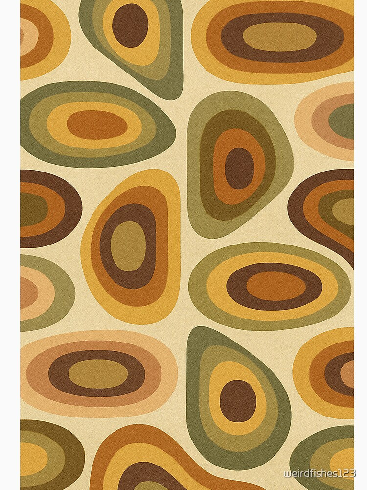 Retro Earth Tone Organic Oval Pattern by weirdfishes123
