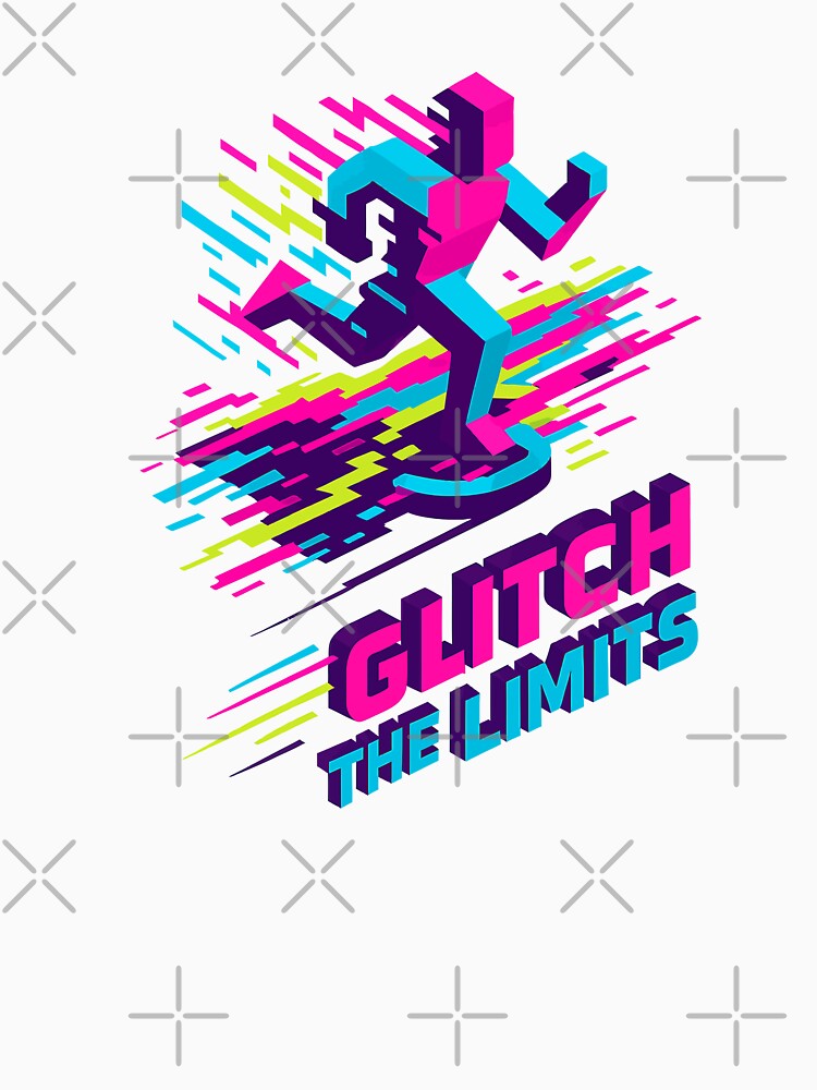 Glitch The Limits — Data Burst Neon Runner Design by DSGIN4YOU