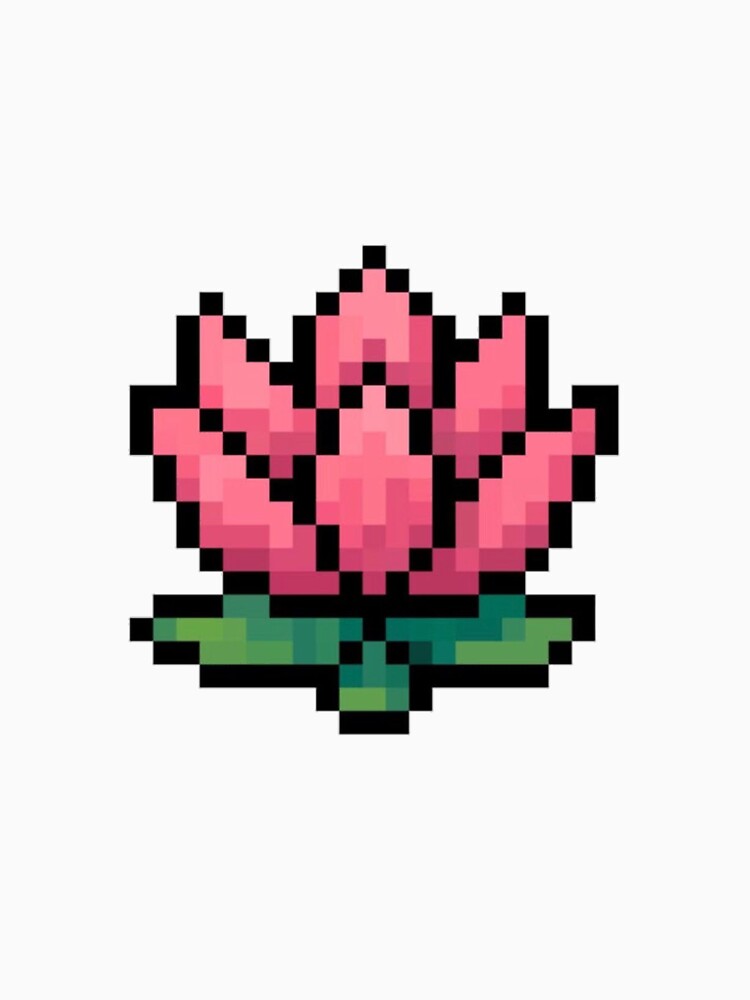 Pixel Art Lotus Flower Print | Retro Gaming Floral Design | Cute 8 Bit Botanical Gift by The-SilentPlace