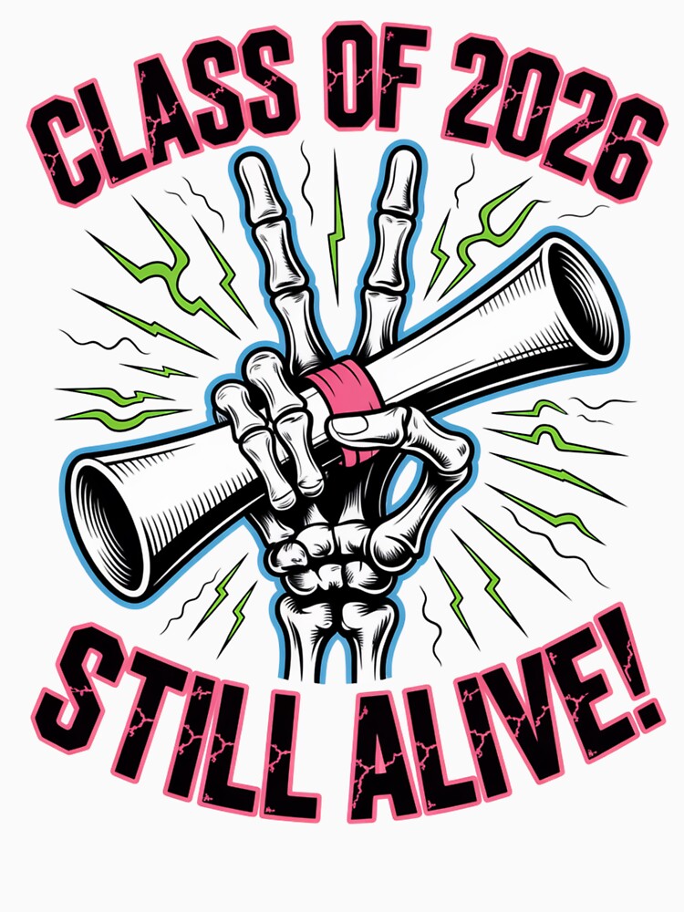 Class of 2026 Still Alive Skeleton Graduation Tee by What a cute-Tee