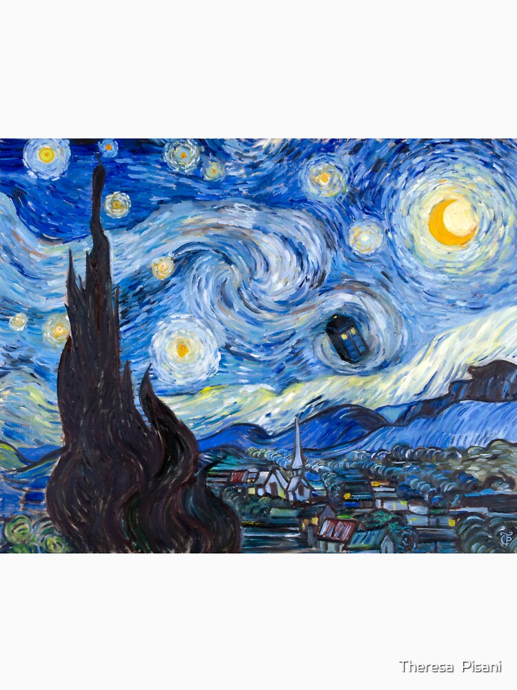 Starry Night with Tardis by Theresa  Pisani