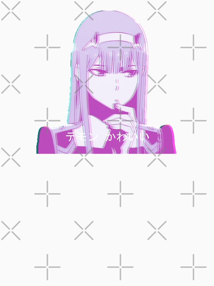 Zero Two Anime Glitch Aesthetic Vaporwave by grphitee