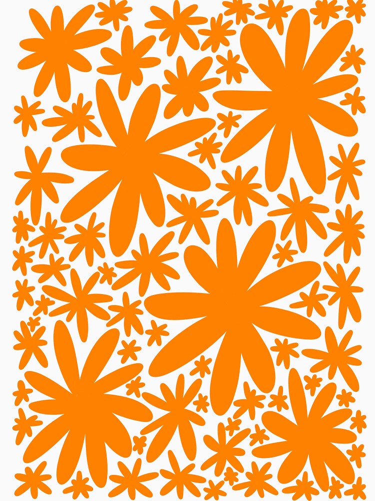 Simple Groovy Retro Flowers Orange by PDMT