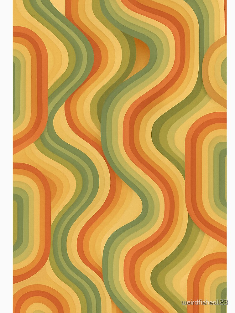 Warm Retro Wavy Stripes by weirdfishes123