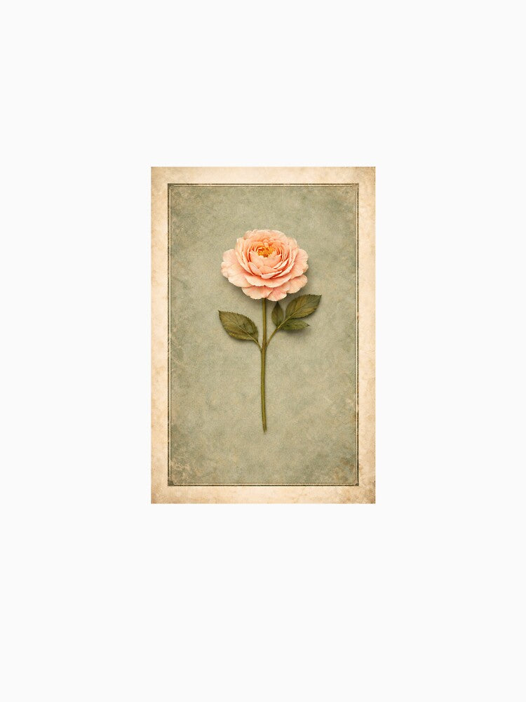 Minimalist Vintage Garden Rose by Dreamweavemerch
