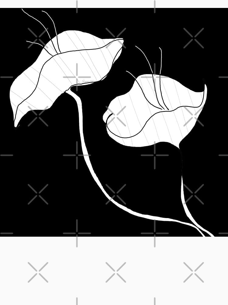 Flowers black and white design by Mermaso Art