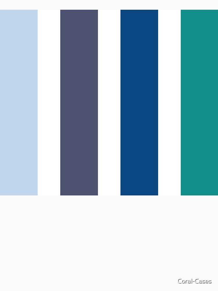 Retro Stripes; Baby Blue, Navy, White, Turquoise by Coral-Cases