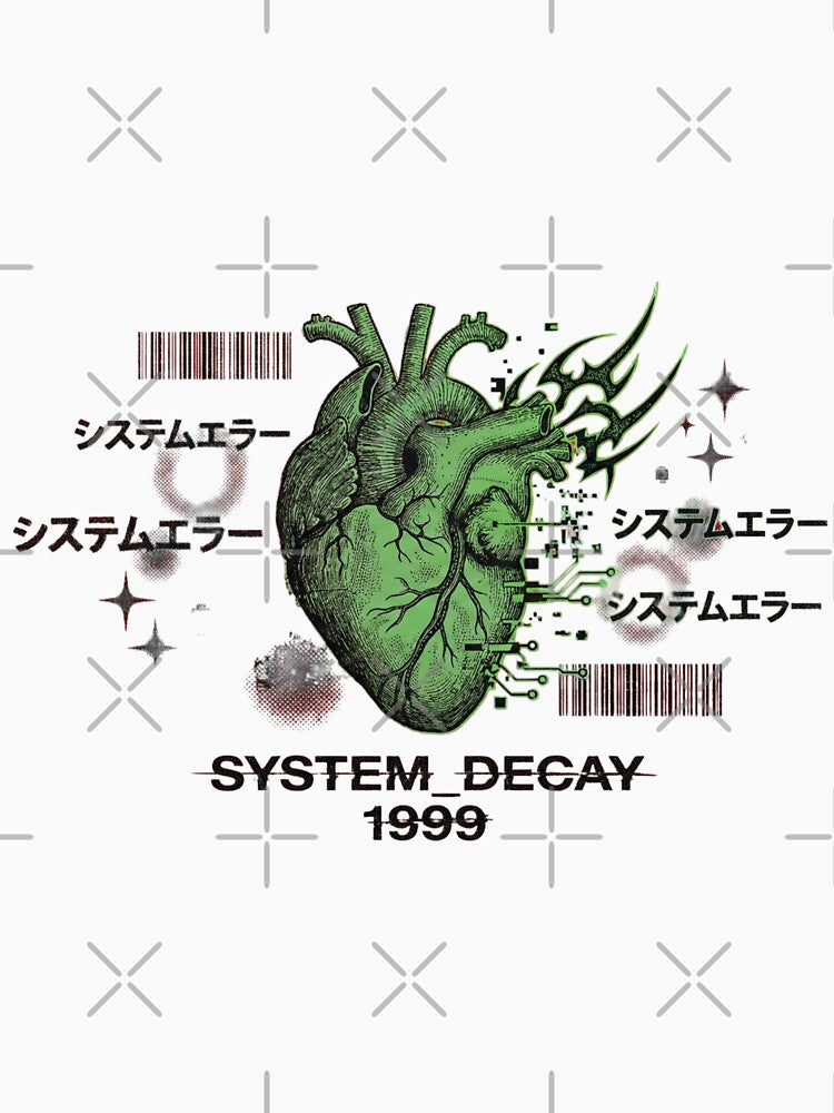 Y2K Cyber Grunge Anatomical Heart Glitch Art – System Decay Vintage Streetwear Design by devilfronty