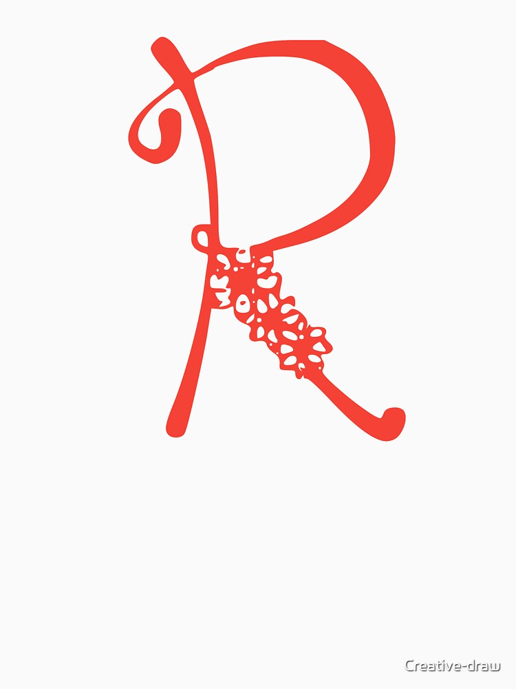 Floral Initial monogram R by Creative-draw