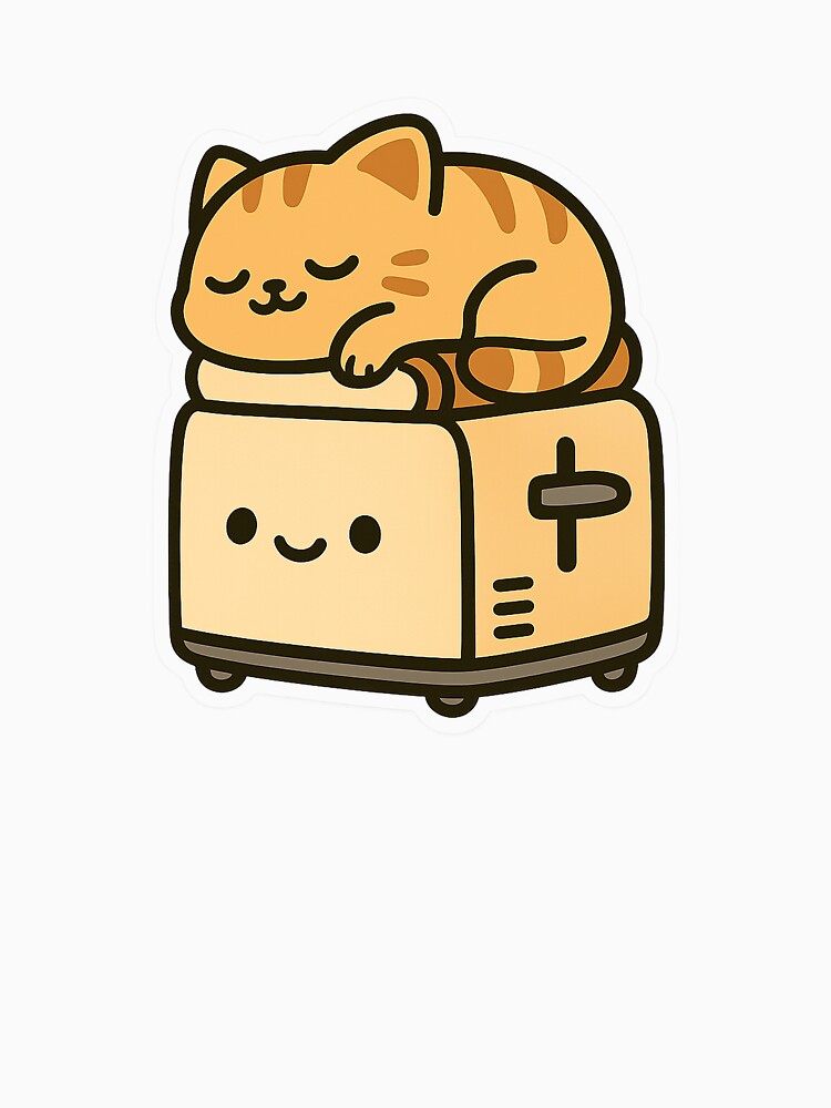 Toaster Loaf Cat – Kawaii Funny Nap Sticker by Tripconic