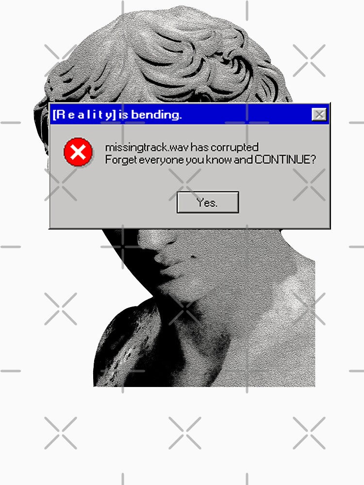 Aesthetic Statue with an error message. Reality is bending design by D-C-Designs