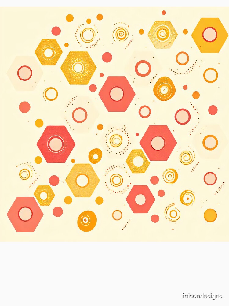 Retro Geometric Harmony – Mid-Century Modern Hexagon Pattern by FoisonDesigns
