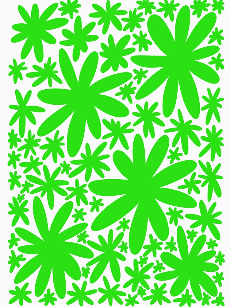 Simple Groovy Retro Flowers Green by PDMT