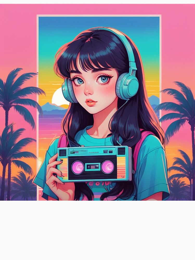 90’s Retro Anime Girl Vaporwave Aesthetic by TheArtOfChaa
