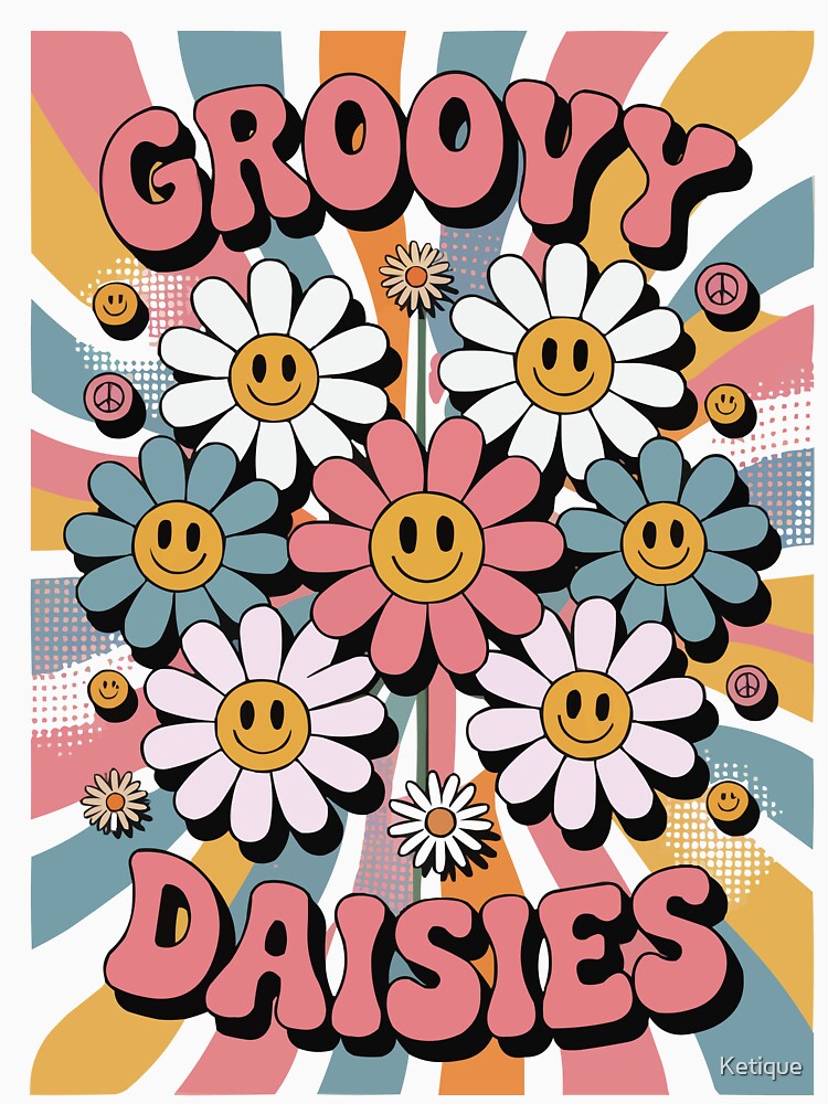 Retro Groovy Daisies by Ketique