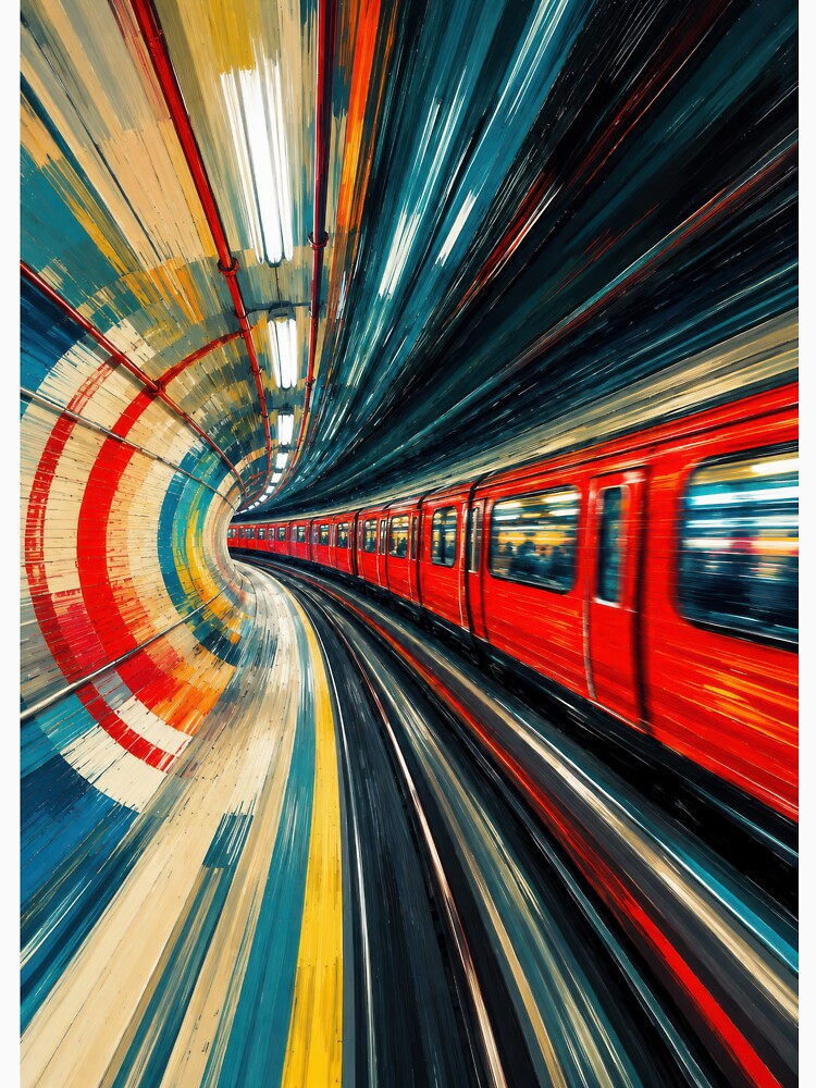 Speeding Though: A London Subway Train #3 by Andy Gambino Art