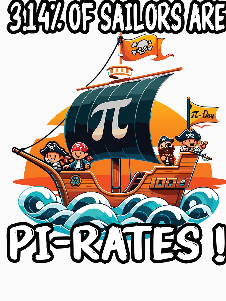 Pi Day 3.14 Pirate Style Math Symbol Fun Design by Thomas Remmers