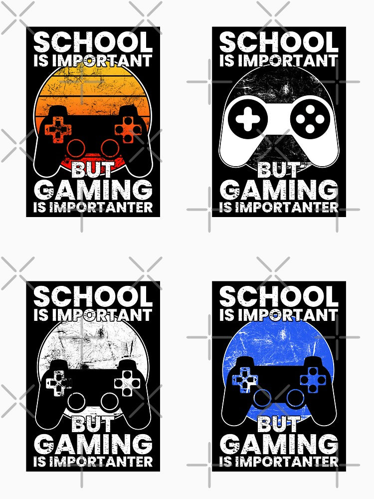 School Is Important But Gaming Is Importanter, Sticker Pack by FNStuff