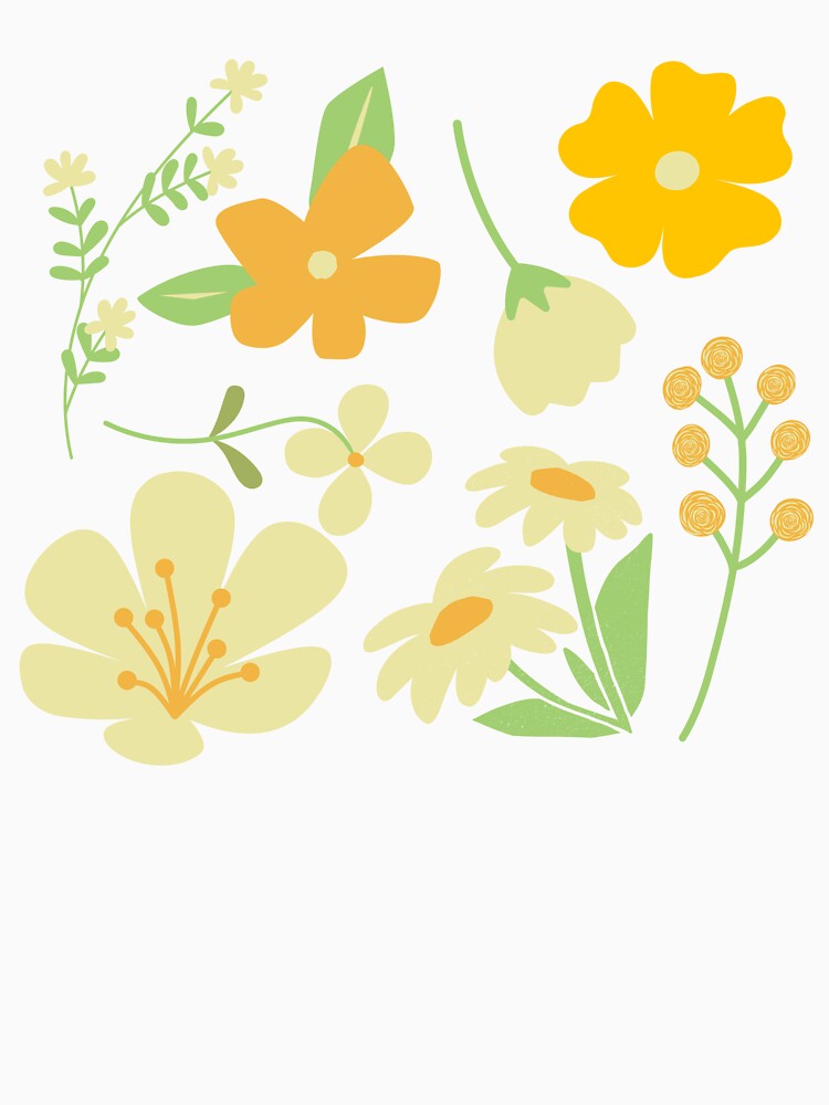 Lispe Boho Retro Floral Design – Warm Yellow Wildflower Vibes by Lispe-Designs