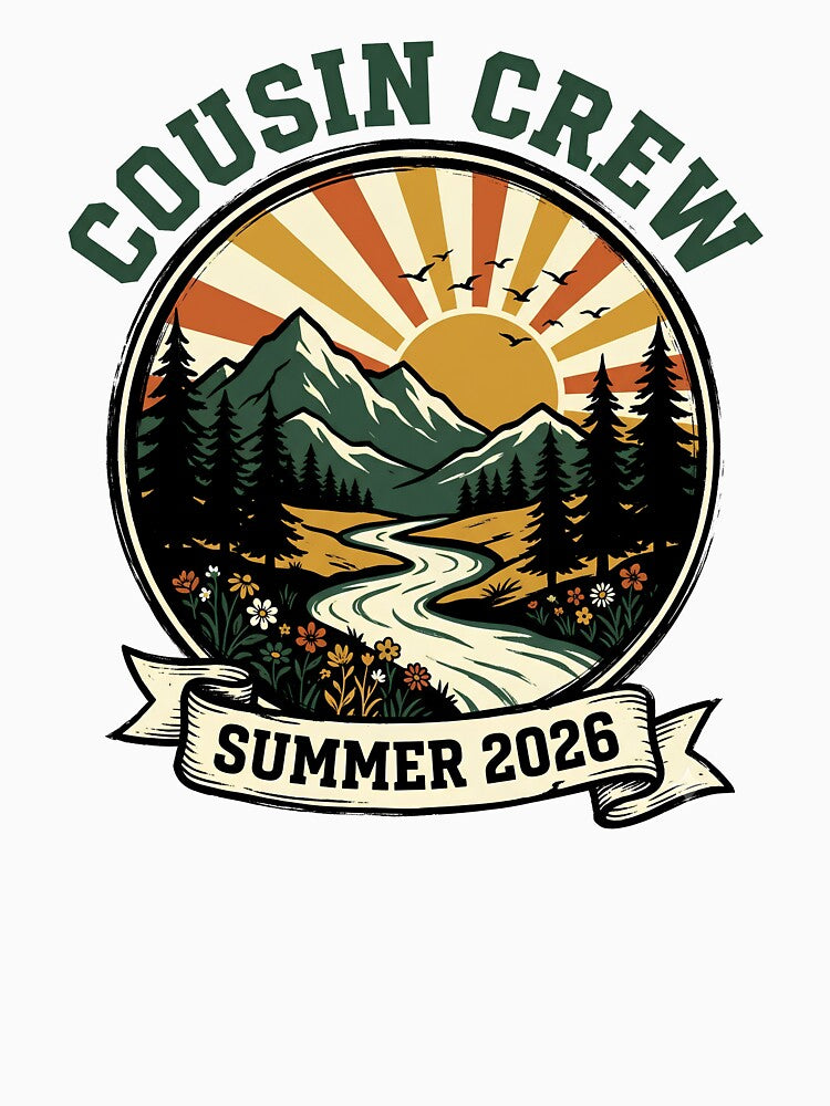 Cousin Crew Summer 2026 Funny Retro Family Vacation Squad Design by get55shirt