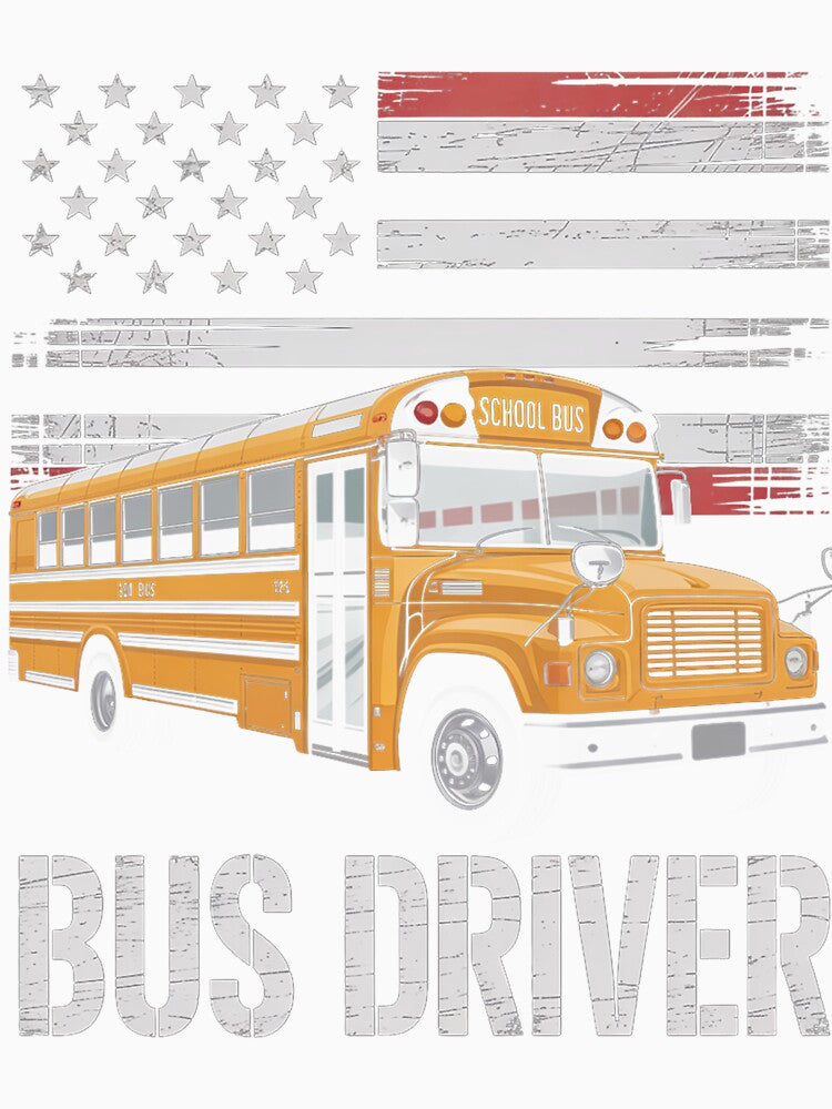 School Bus Driver Usa American Flag Bus Driver Gift by nicomitchell