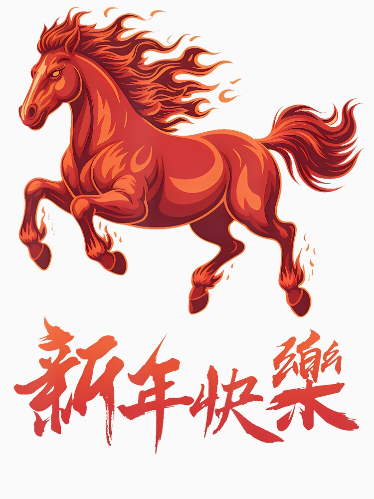 Fire Horse Lunar New Year Of The Horse 2026 Zodiac by LeanneSandra