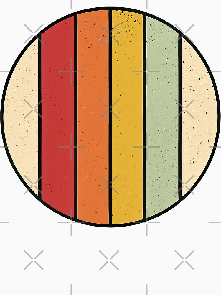 Retro Color Stripe Circle Design by ArtfulWeave