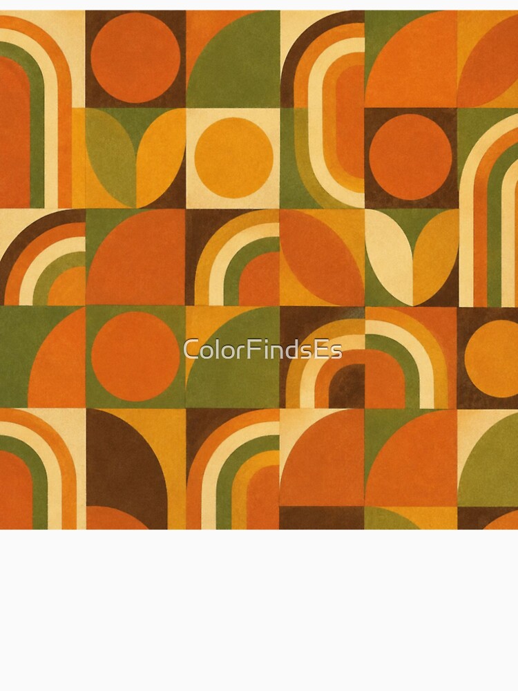 Mid Century Modern Retro 70s Geometric Block Pattern by ColorFindsEs