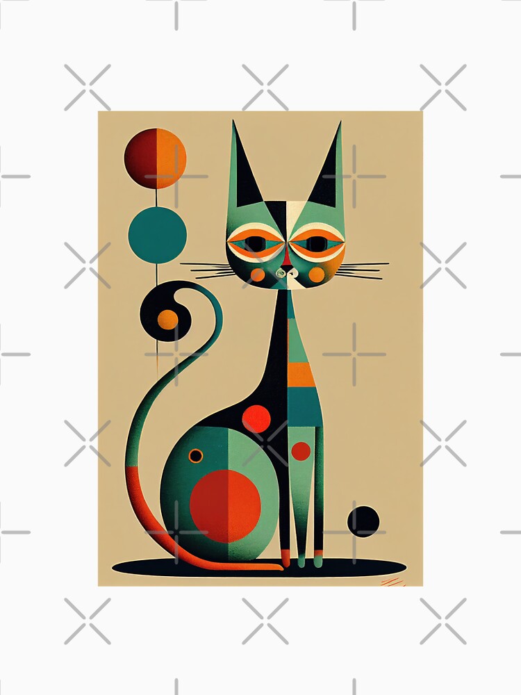 Mid Century Cat 7 Abstract Art Print Painting Wall Decor by winterkitty88