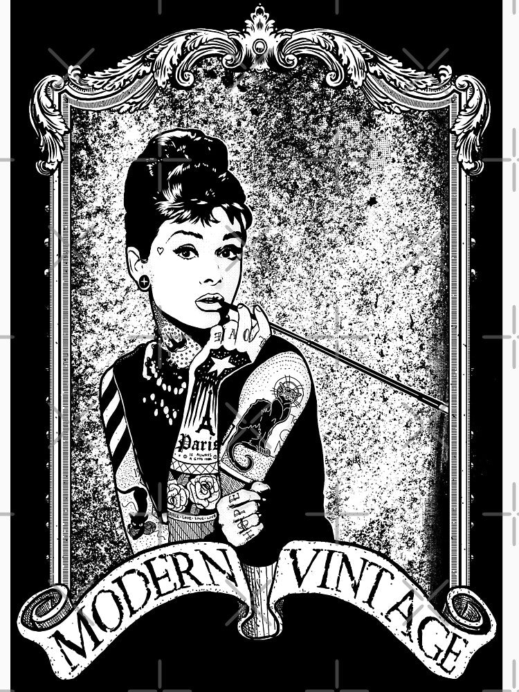 Audre Hepburn "Punked" Modern Vintage Design by Milllerboy