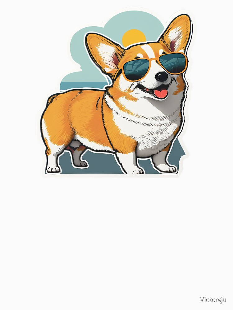 Cute corgi with sunglasses sticker by Victorsju