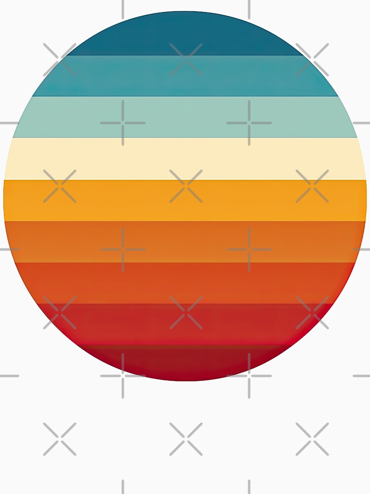 Retro Sunset Stripes Circle Design by ArtfulWeave