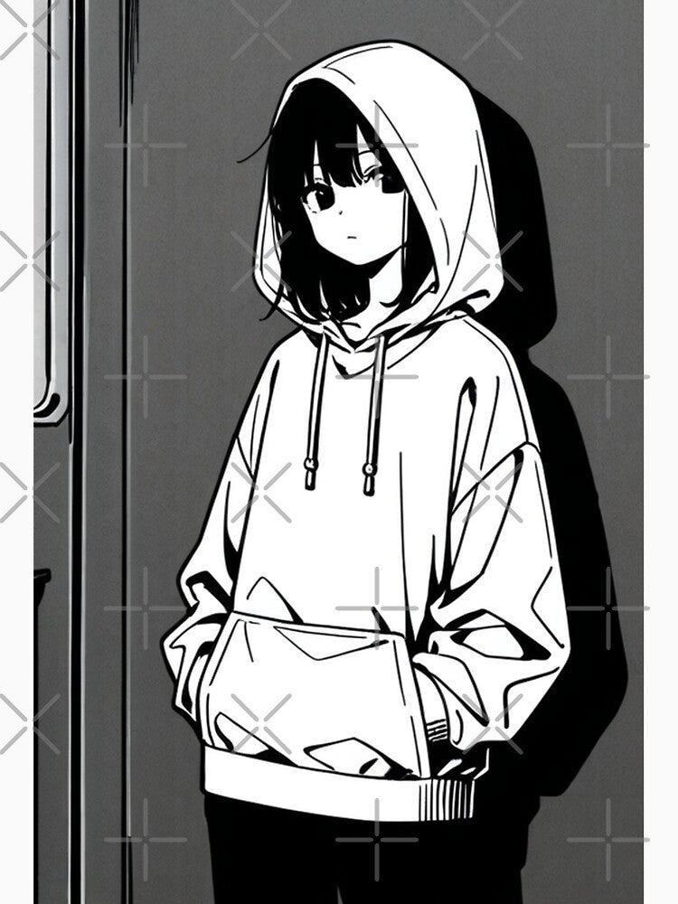 Fashion - Man in Black Hoodie Hood Up Streetwear Anime by AnimeShin