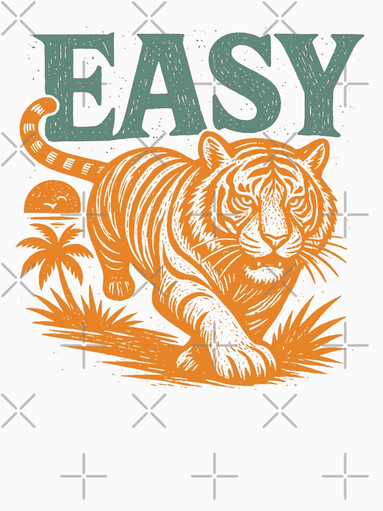 Easy Vintage Retro Tiger Summer Wildlife by Auchi_Verse