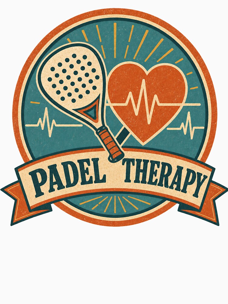 Padel Therapy Retro Racket and Heart Badge by BoosterShop