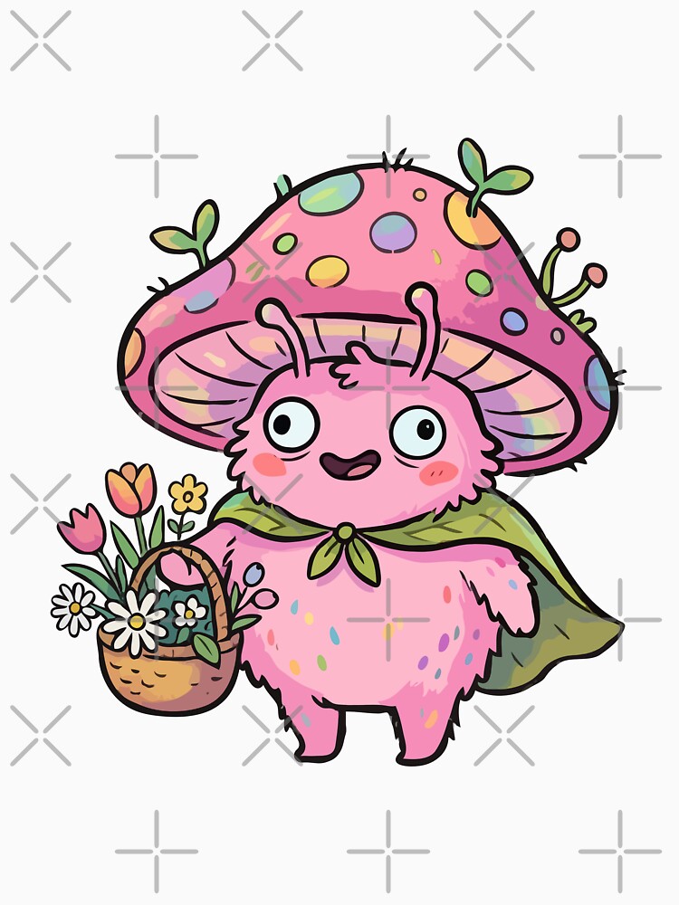 Pink Fuzzy Botanical Entity by Emegan Print Art