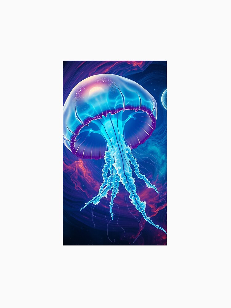 Cosmic Jellyfish – Neon Ocean Glow by Mind Motive Bright Studio