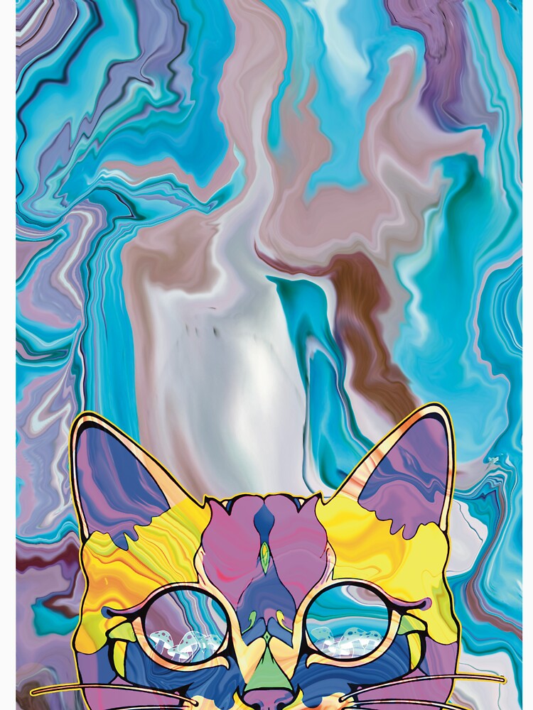 Psychedelic Trippy Cat – Chromatic Pop Vision by Odd Mood Studio