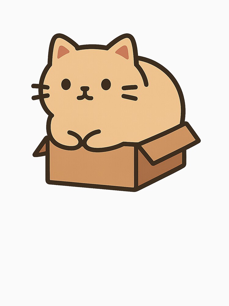 Loaf Cat in a Box – Kawaii Chubby Cat Sticker by Tripconic