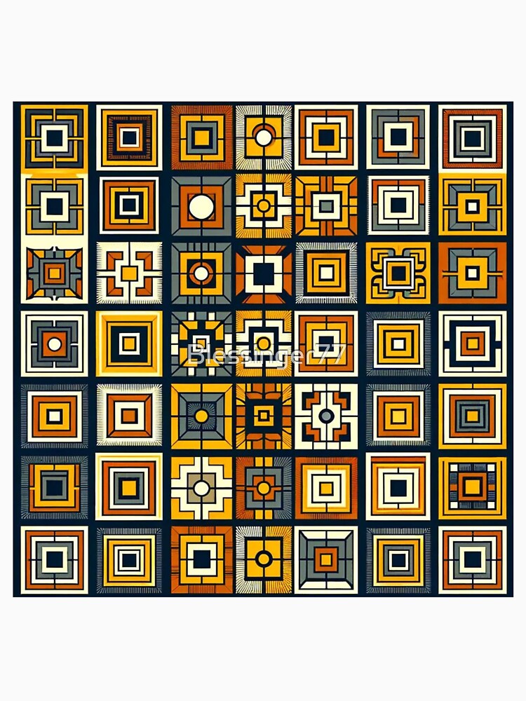 Orange and gray vintage square design by Blessinger77