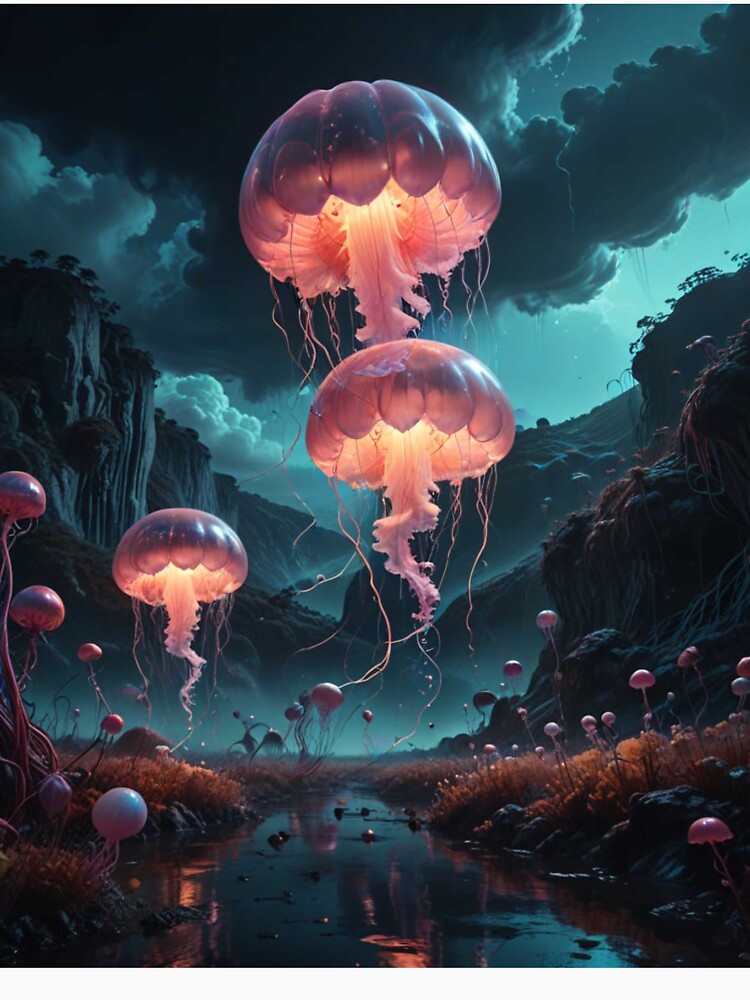 Cosmic Wildlife Dreams – Celestial Jellyfish Glow by Shouganai-Mind