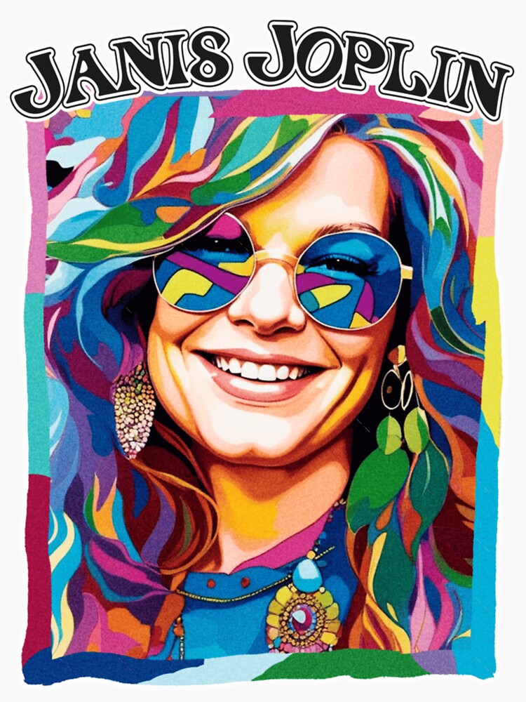 Hippie Chic Janis Joplin Retro Portrait For Music Fans Gift For Concert Lovers by AdellAddie