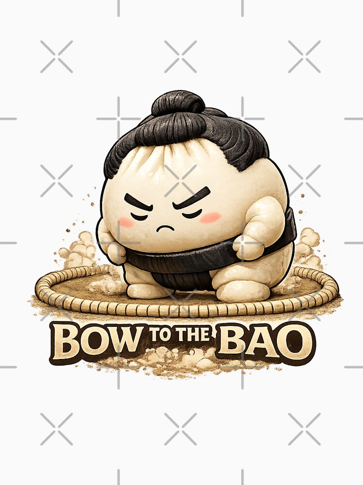 Bow to the Bao – Sumo Bao Bun Cute Food Cartoon by Kevin Shearer